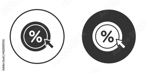 Click through rate icon concept, simple flat design. Clipart vecot in black colors