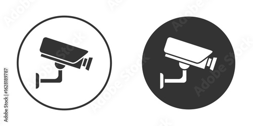 CCTV camera icon concept, simple flat design. Clipart vecot in black colors