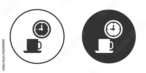 Breaktime icon concept, simple flat design. Clipart vecot in black colors