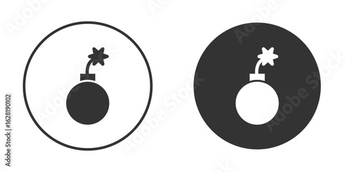 Bomb icon concept, simple flat design. Clipart vecot in black colors