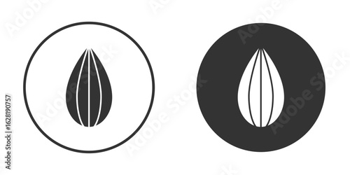 Almond icon concept, simple flat design. Clipart vecot in black colors