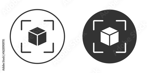 AR icon concept, simple flat design. Clipart vecot in black colors