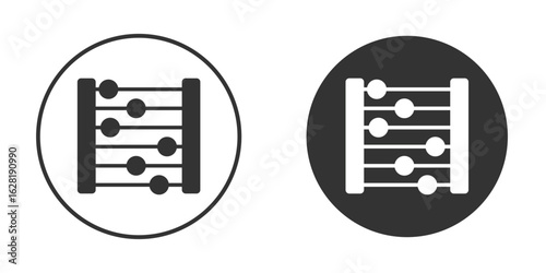 Abacus icon concept, simple flat design. Clipart vecot in black colors