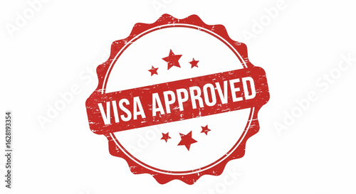 Visa Approved grunge stamp vector illustration on white.