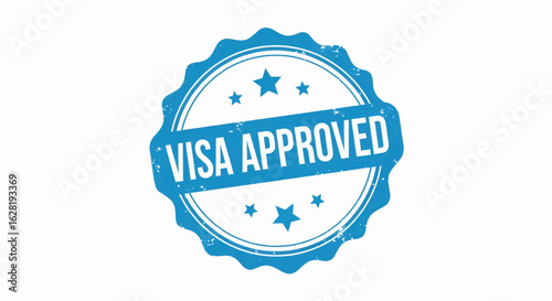 Visa approved stamp vector illustration for travel documents