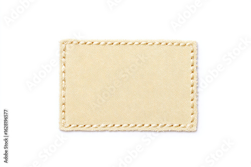 a white square with a stitching pattern on it