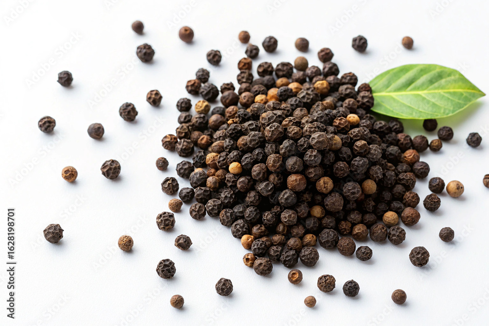 Black Peppercorns Scattered on Surface Black Peppercorns Scattered on Surface