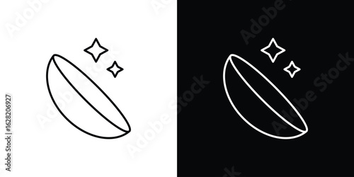 contact lenses icon or logo, simple minimal style. outline doodle icon.