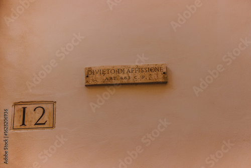 Classical Roman Street Sign. Rome