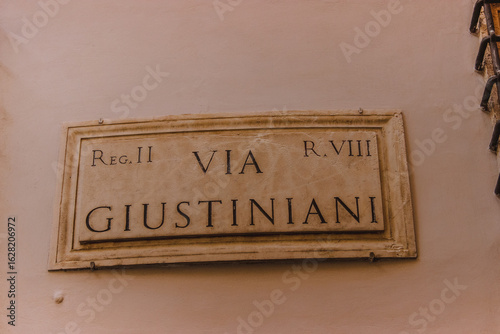 Classical Roman Street Sign. Rome