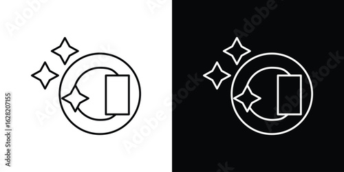 Washing dishes icon or logo, simple minimal style. outline doodle icon.