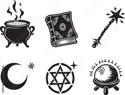 Magical symbols and tools for mystic and mystical themed designs and concepts