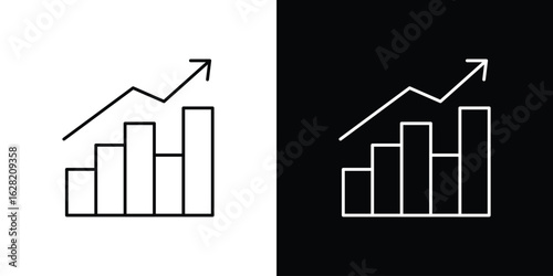 Sales growth icon or logo, simple minimal style. outline doodle icon.