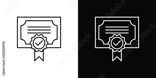 Qualification icon or logo, simple minimal style. outline doodle icon.