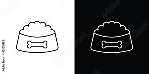 Pet food icon or logo, simple minimal style. outline doodle icon.