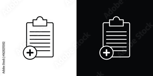 Medical report icon or logo, simple minimal style. outline doodle icon.