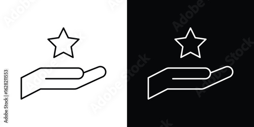 Loyalty program icon or logo, simple minimal style. outline doodle icon.