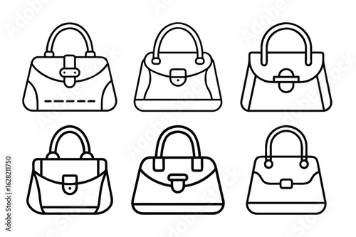 set of colorful bags vector