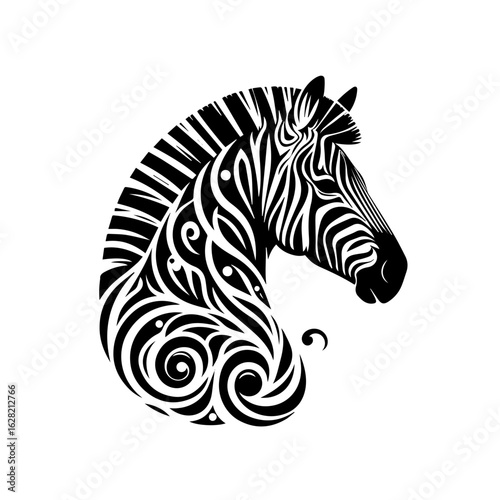 Wallpaper Mural Zebra head with decorative pattern isolated on white background Torontodigital.ca