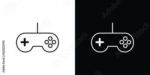 Game controller icon or logo, simple minimal style. outline doodle icon.