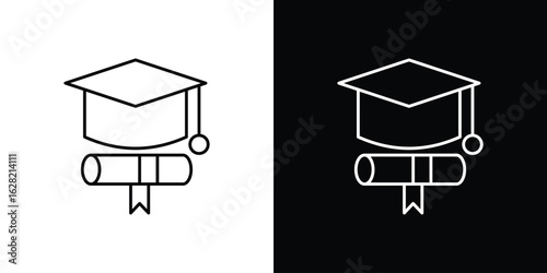 Degree icon or logo, simple minimal style. outline doodle icon.