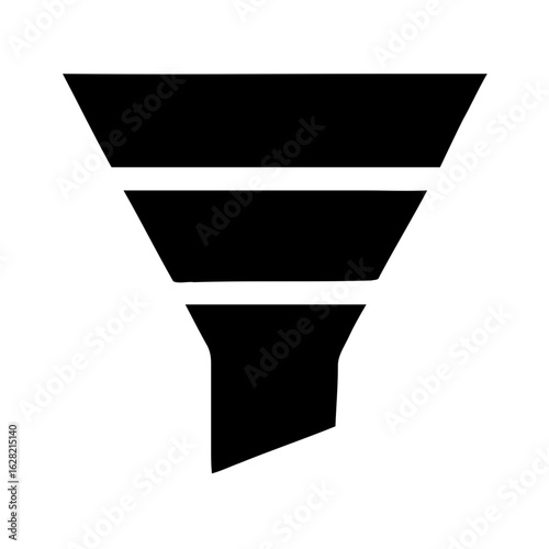 Minimalist Simple Funnel Shape Symbol Process Filtration Icon Graphic Design Element