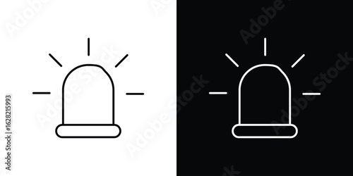 Ambulance siren icon or logo, simple minimal style. outline doodle icon.