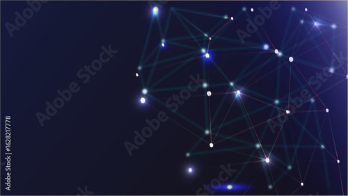 Abstract digital background with circuit line elements in technology blue. Circuit board vector illustration. Tech network bg with text in the center