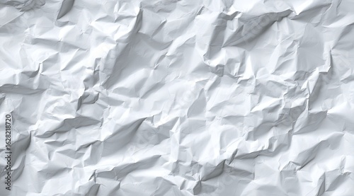 Close-up crumpled white paper texture