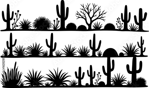 Cactus and Desert Plant Silhouettes Collection