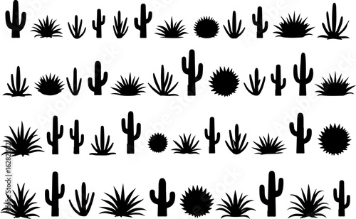 Cactus and Desert Plant Silhouettes Collection