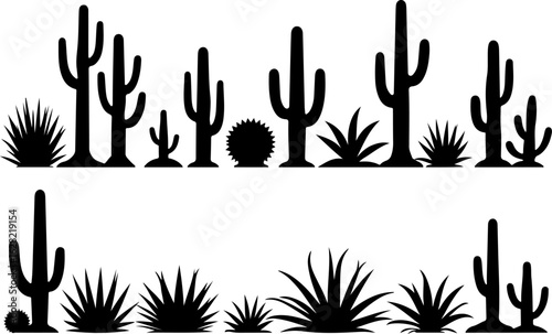 Cactus and Desert Plant Silhouettes Collection