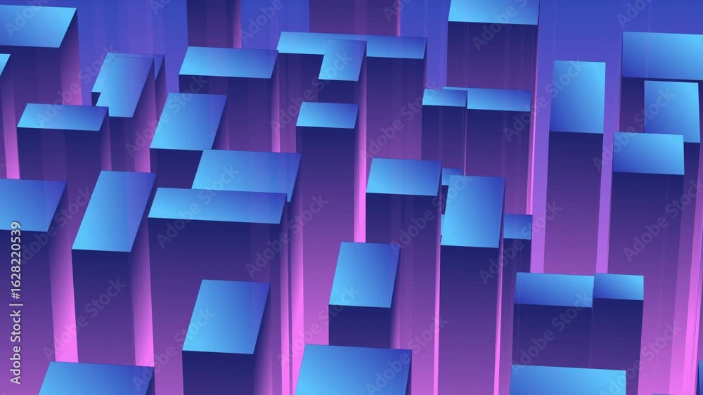Abstract blue geometric background with a digital pattern of glowing cubes and light lines, perfect for modern technology illustrations and web design