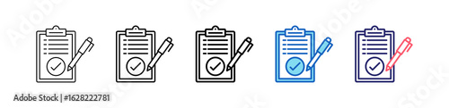 Applied Icon In 5 Different Styles Set Collection.   