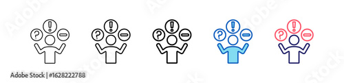 Issue Icon In 5 Different Styles Set Collection.   