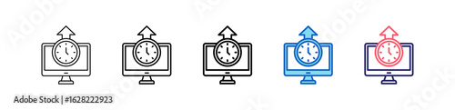 Uptime Icon In 5 Different Styles Set Collection.   