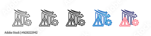 Crisis Icon In 5 Different Styles Set Collection.   