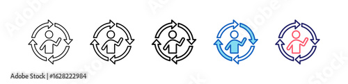 Adapt Icon In 5 Different Styles Set Collection.   
