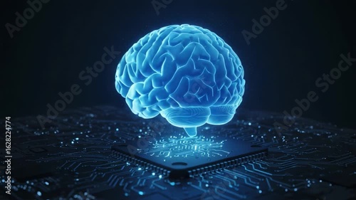 Exploring the Intersection of Artificial Intelligence and Human Cognition: A Unique Visualization of a Brain Overlaid on a Circuit Board Background