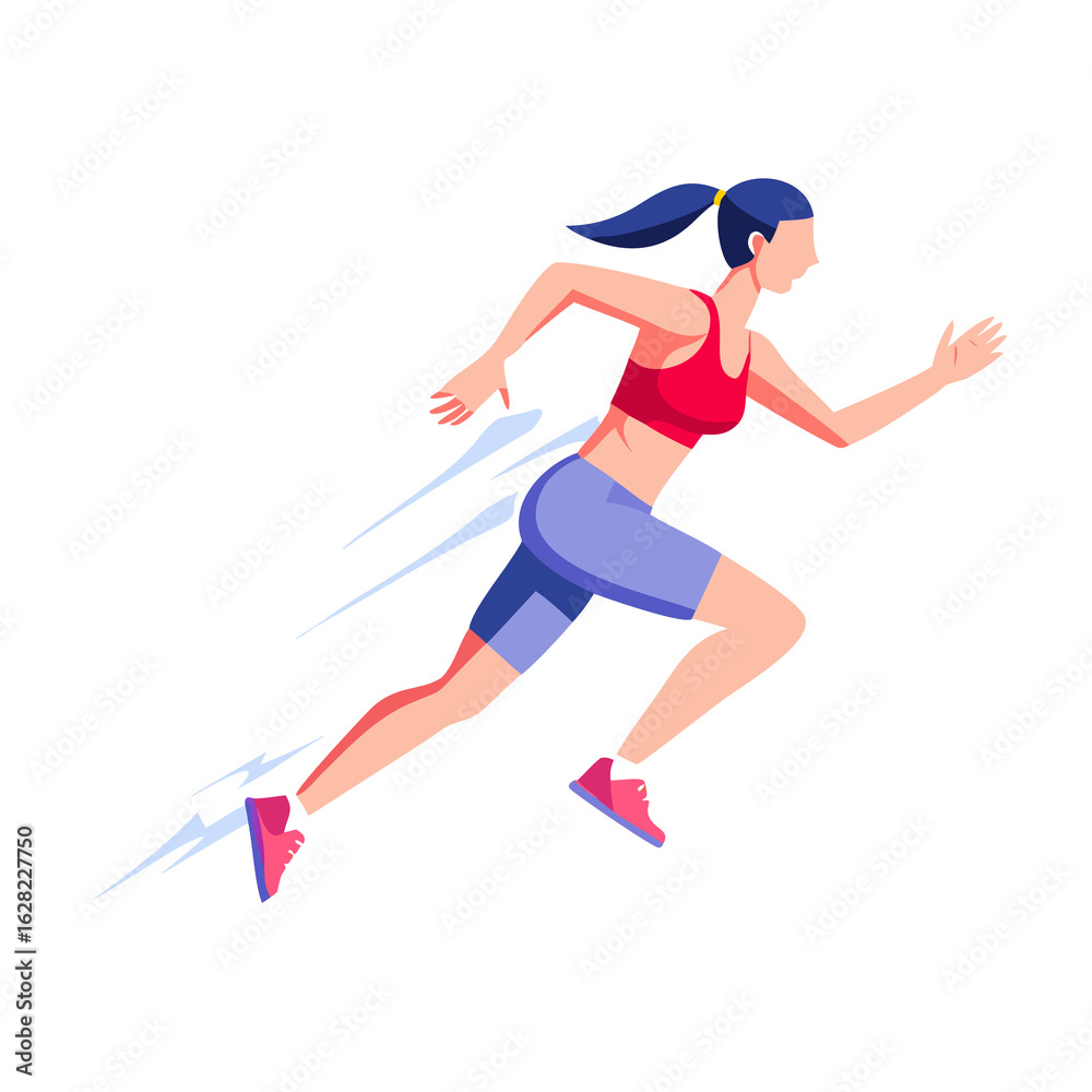 Fototapeta premium young woman running in the gym