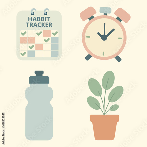 habbit tracker icon and element design