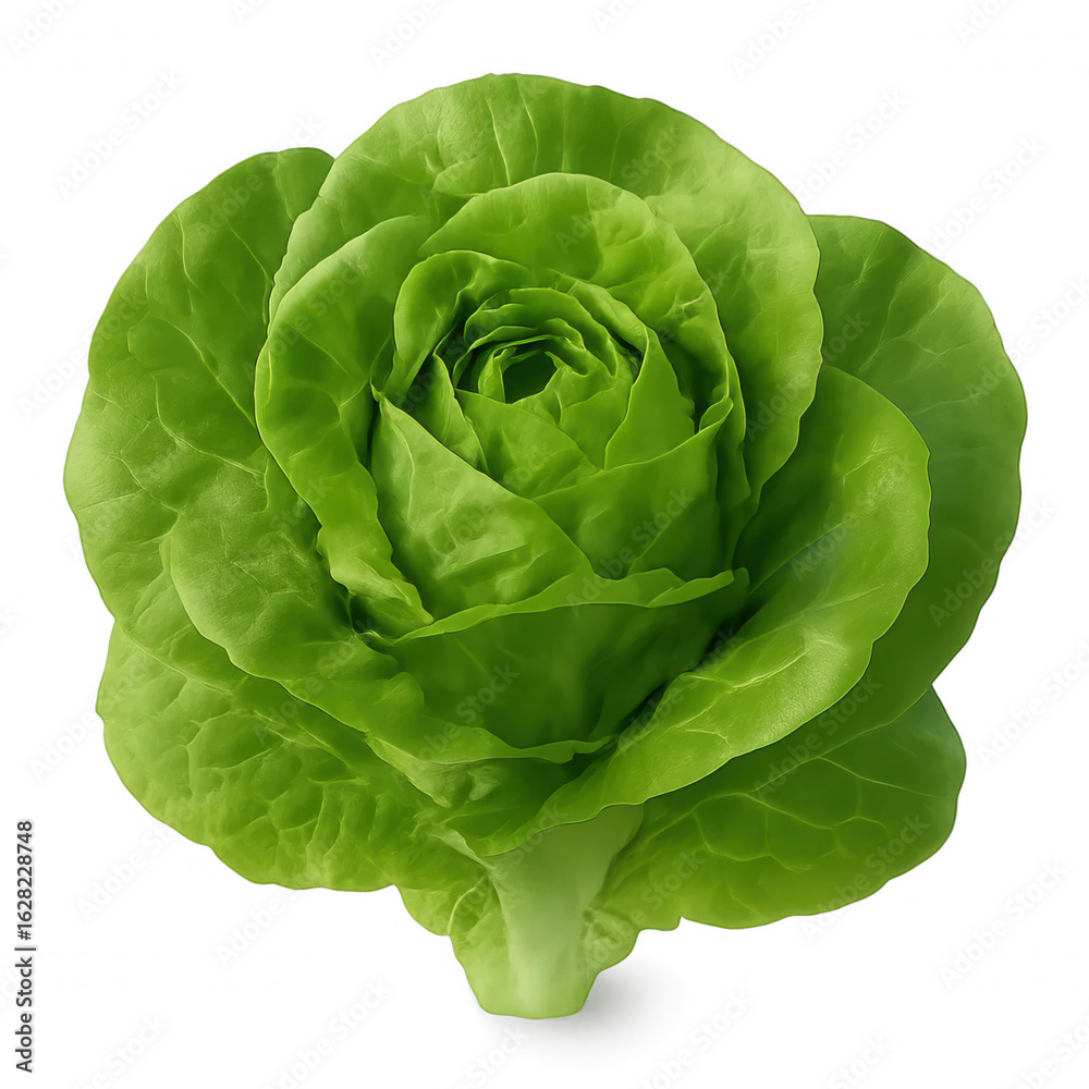 Fototapeta premium Vibrant green butterhead lettuce with fresh, crisp leaves