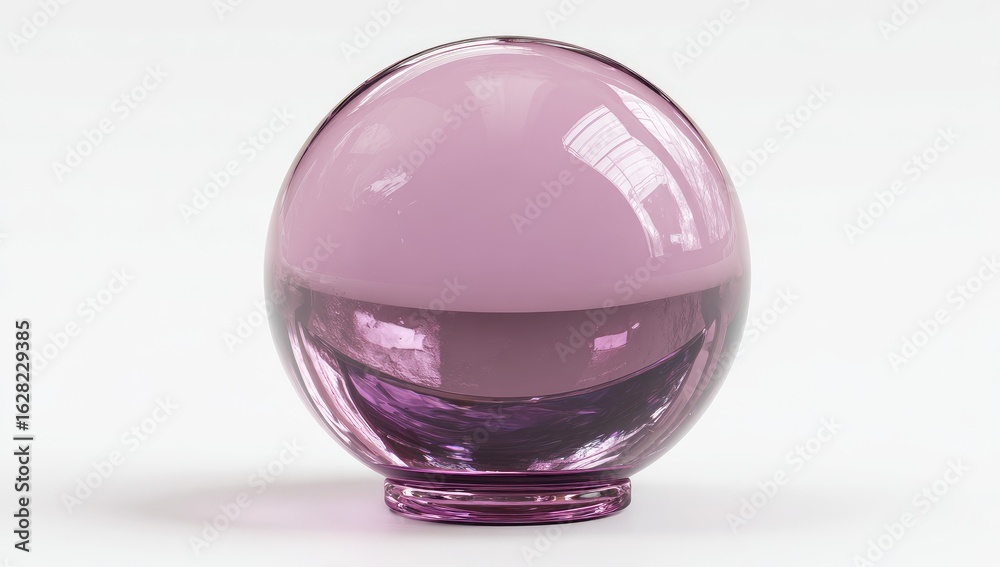 Obraz premium Pink glass sphere on pedestal