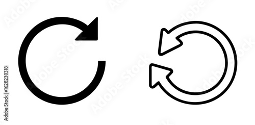 Circular Arrow Loop Reload Refresh Outline Vector Icon