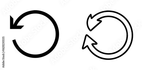 Circular Arrow Loop Reload Refresh Outline Vector Icon