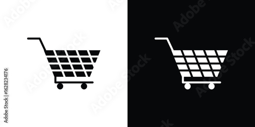 Shopping cart icon design. vector graphics in flat.