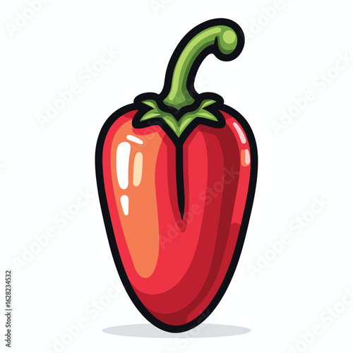 Cartoon red pepper vector illustration