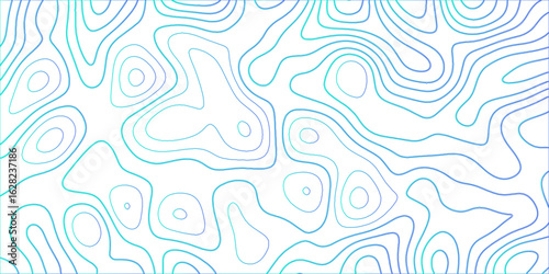  Topographic canyon geometric map relief texture with curved layers and shadow .Abstract geometric topographic contour map background. Panorama view gradient multicolor wave curve 