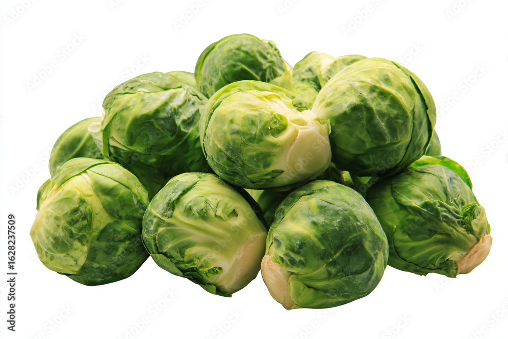 Fototapeta premium a pile of brussels sprouts on a white surface