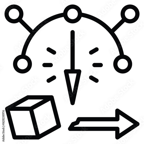 Disrupted Delivery Systems Icon Line Vector Illustration